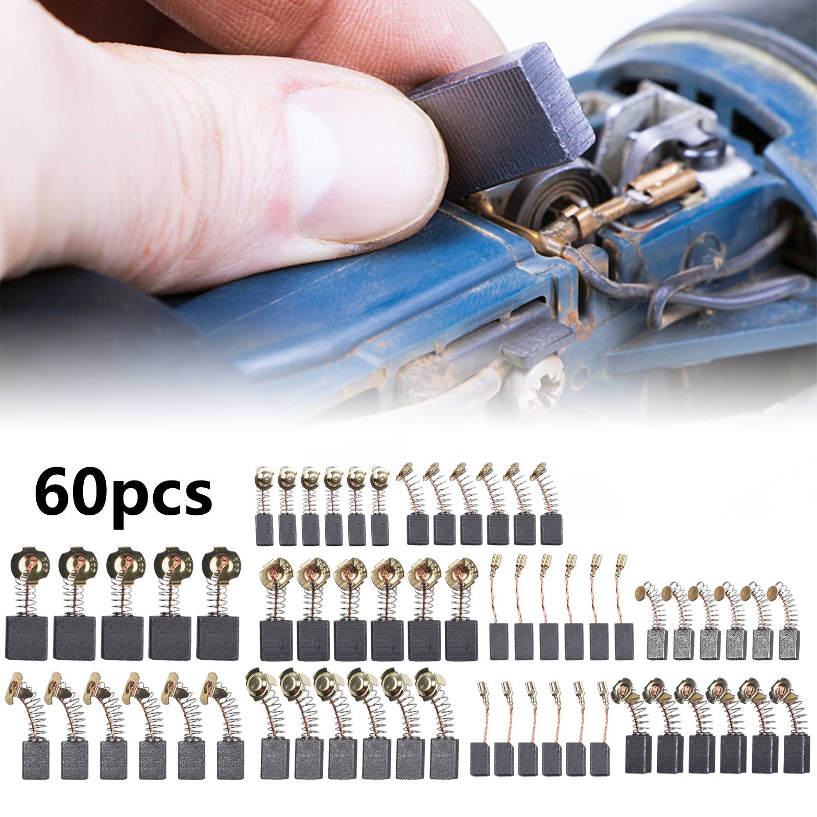Power Tools Jack Hammer - 60Pcs/set 10 Sizes Electric Motor Carbon