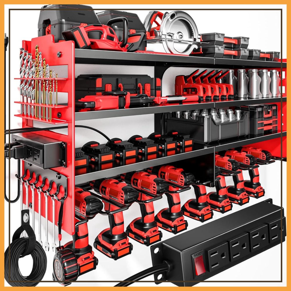 Power Tools Toolstation - Heavy Duty Metal Tool Storage Shelf,