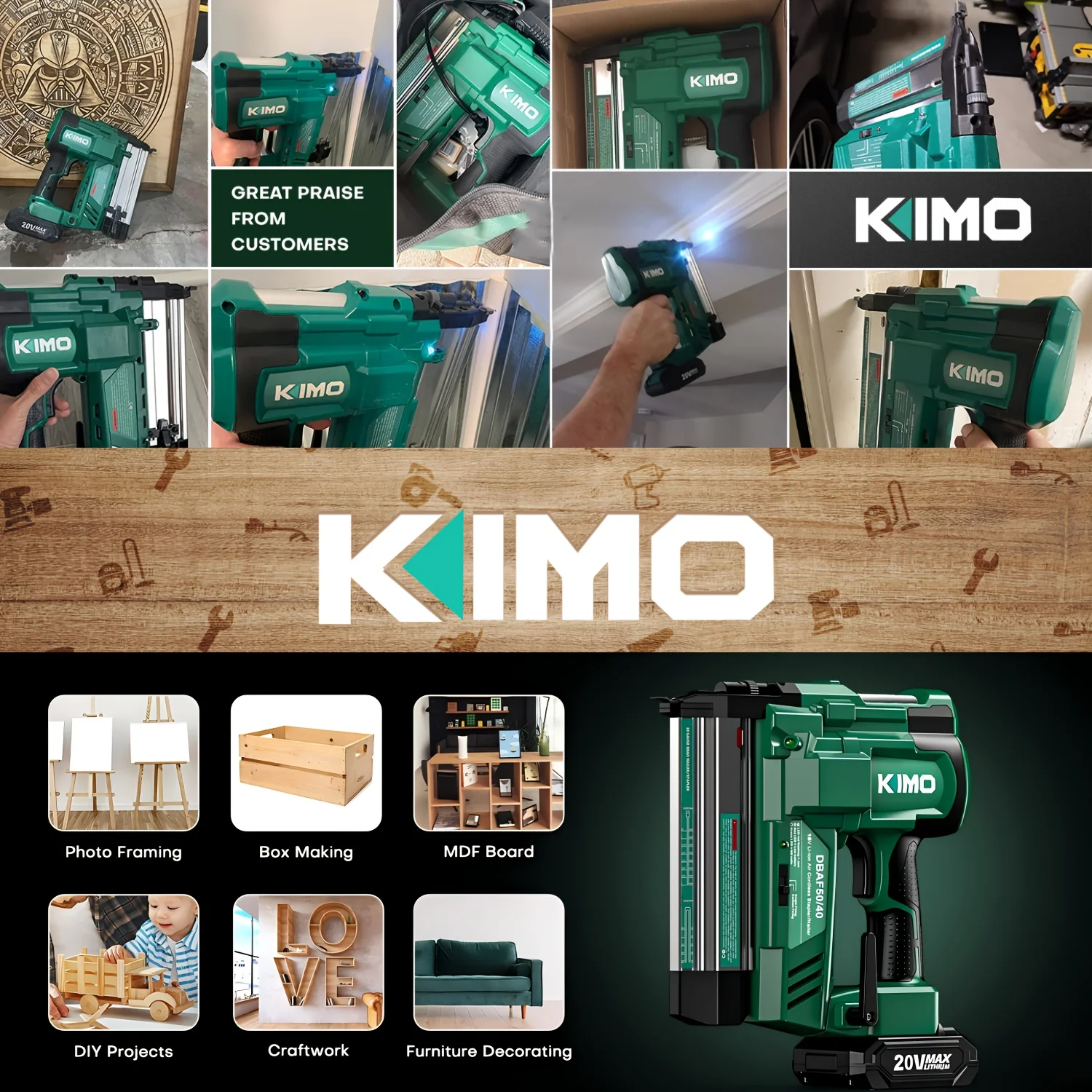 KEEHOME KIMO 18 Gauge Nail Gun - مراجعة Staple Gun Electric وسعره
