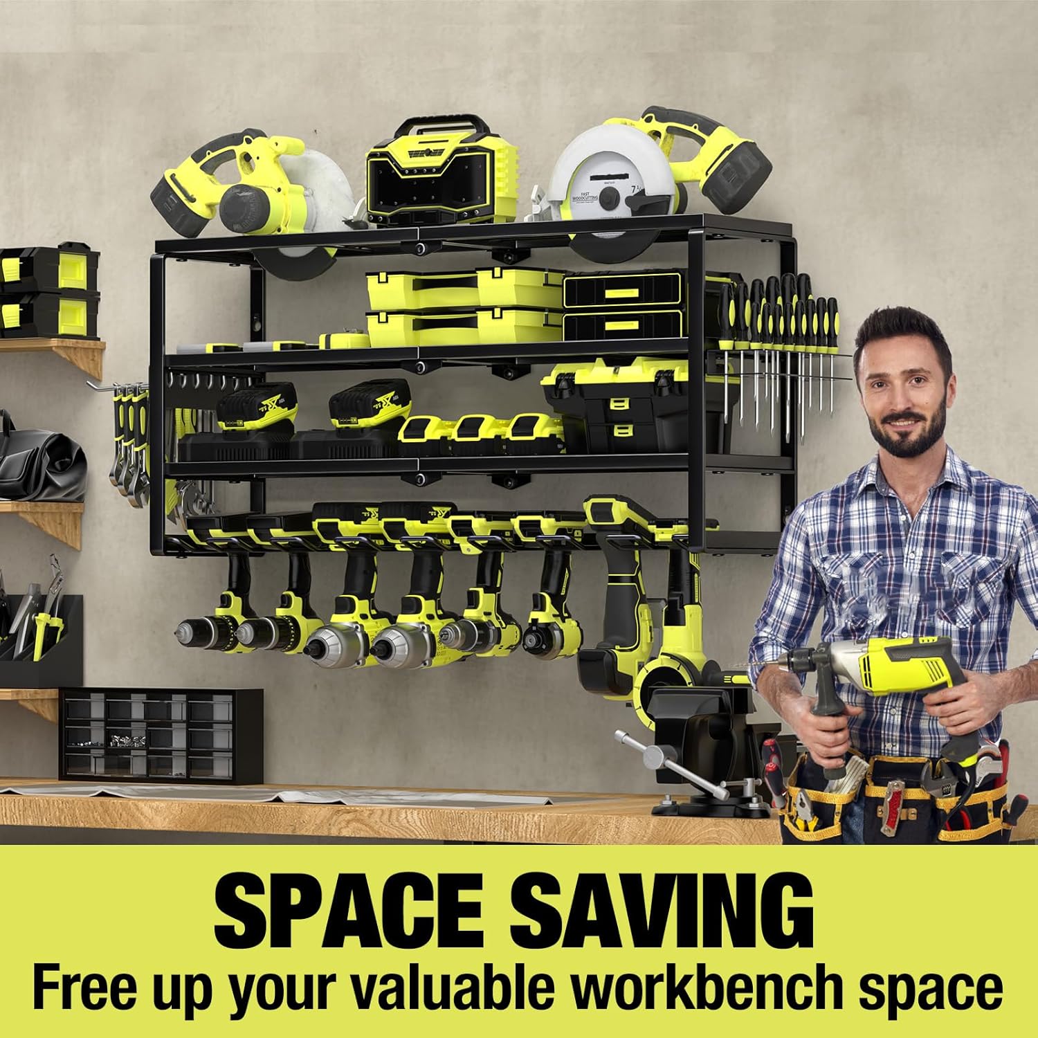 4 Layer Wall Mount Power Tool  - مراجعة Power Tools Toolstation وسعره