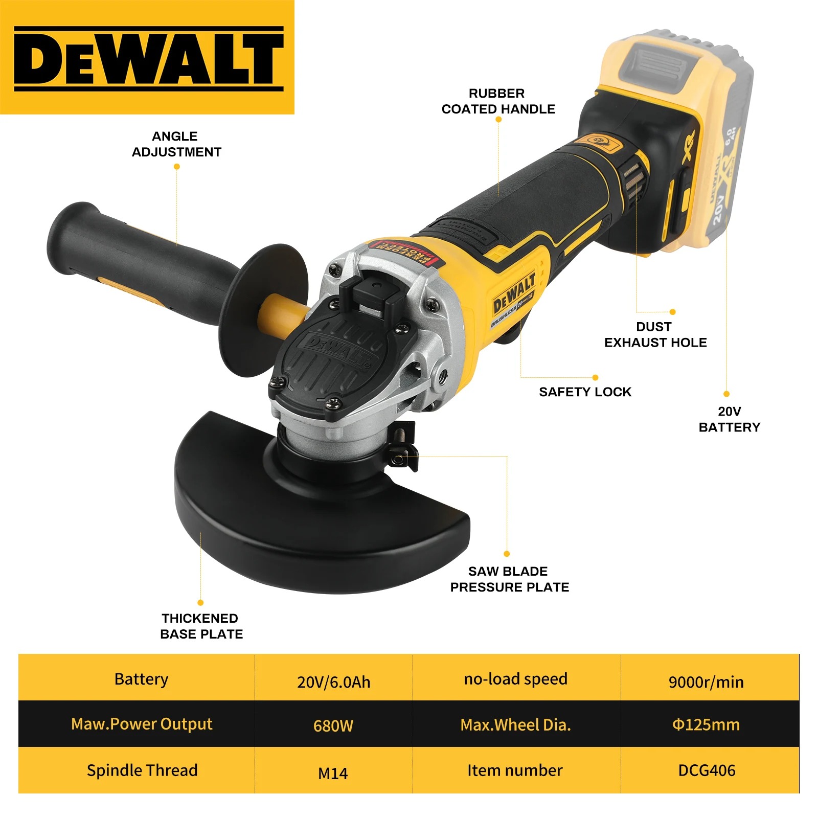 DEWALT DCG406 20V Max XR Brush - مراجعة Dewalt Power Tools Xr وسعره