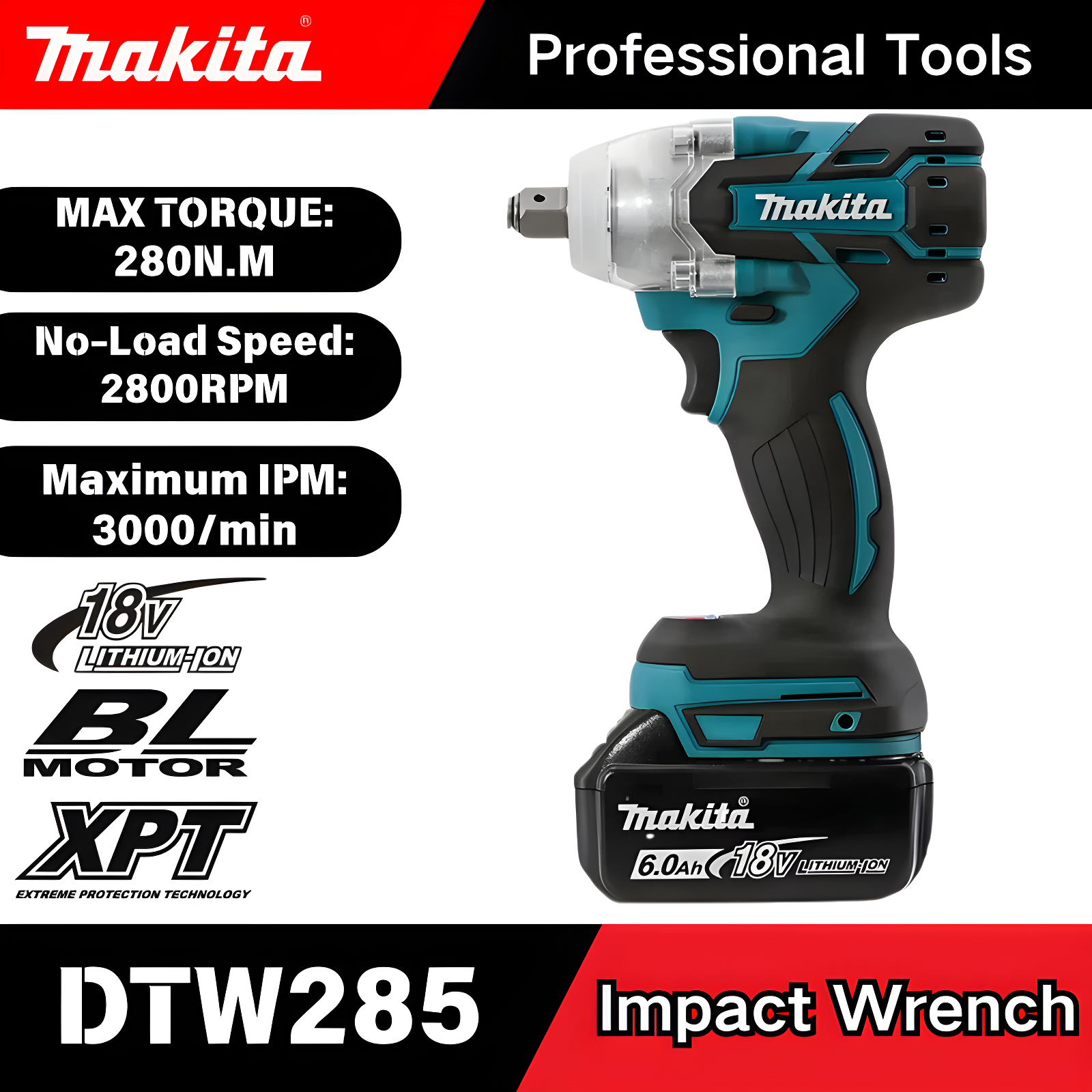 Makita DTW285 18V Tool Set Bru - مراجعة Power Tools Makita Set وسعره