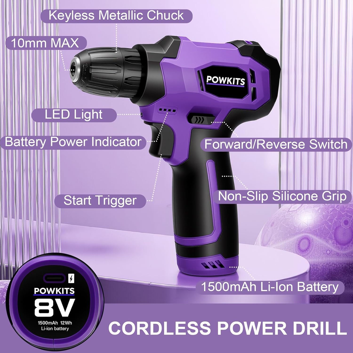 8V Cordless Drill Set, 139-Pie - مراجعة Power Tools Repairs وسعره