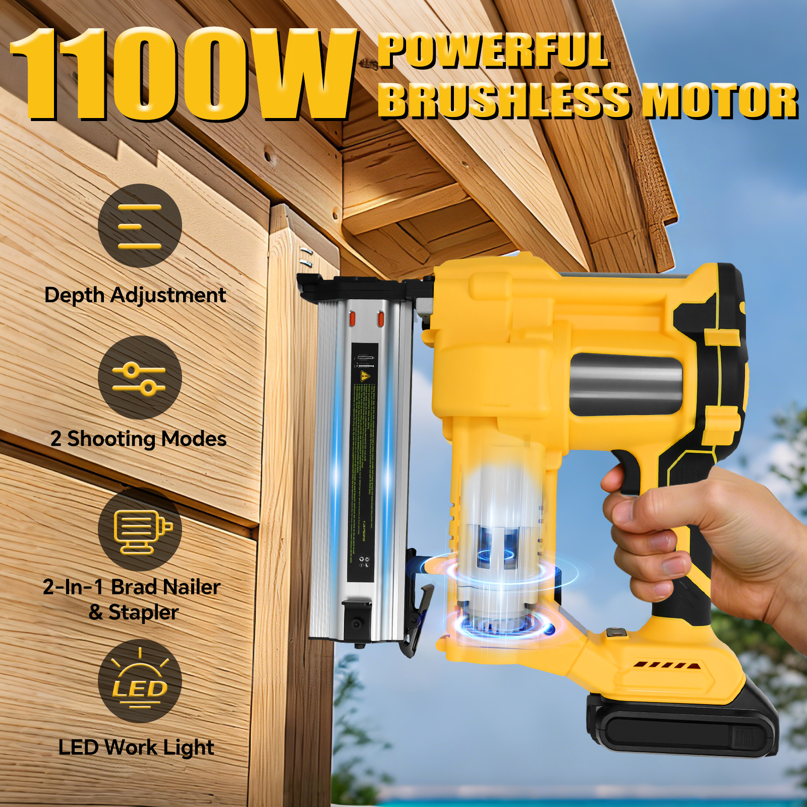 Brushless Electric Brad Nailer - مراجعة Staple Gun Electric وسعره